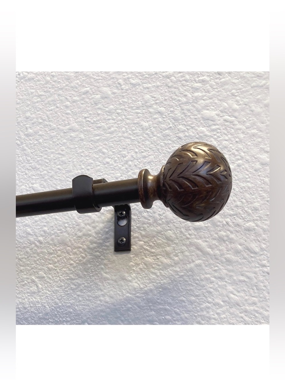 Hermosa Adjustable Curtain Rod Set, Walnut (NEW)